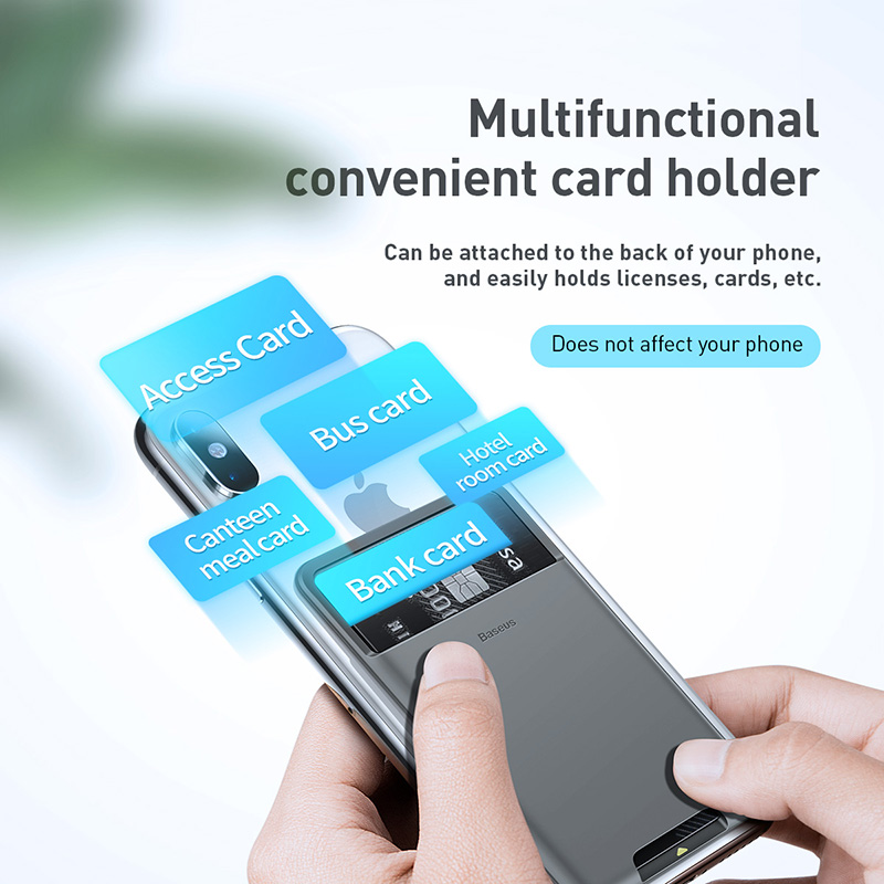 Ví Đựng Thẻ Baseus Dán Lưng Điện Thoại | Silicon An Toàn, Keo 3M Chắc Chắn Không Dấu Vết, Chống Bám
