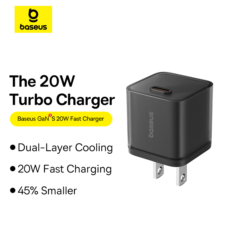 Bộ Sạc Baseus GaN5S Mini 20W/30W | Kèm Cáp Type-C, Công Nghệ GaN Siêu Nhỏ