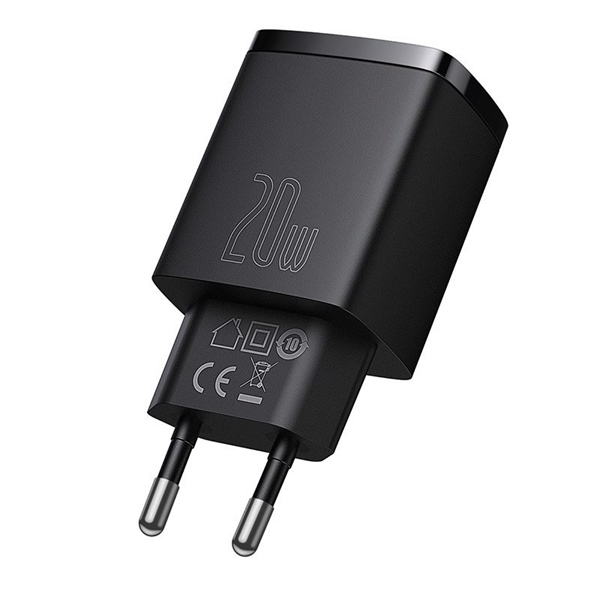Cốc Sạc Nhanh Baseus Compact 20W | 2 Cổng USB & Type-C, Sạc Cùng Lúc 2 Thiết Bị