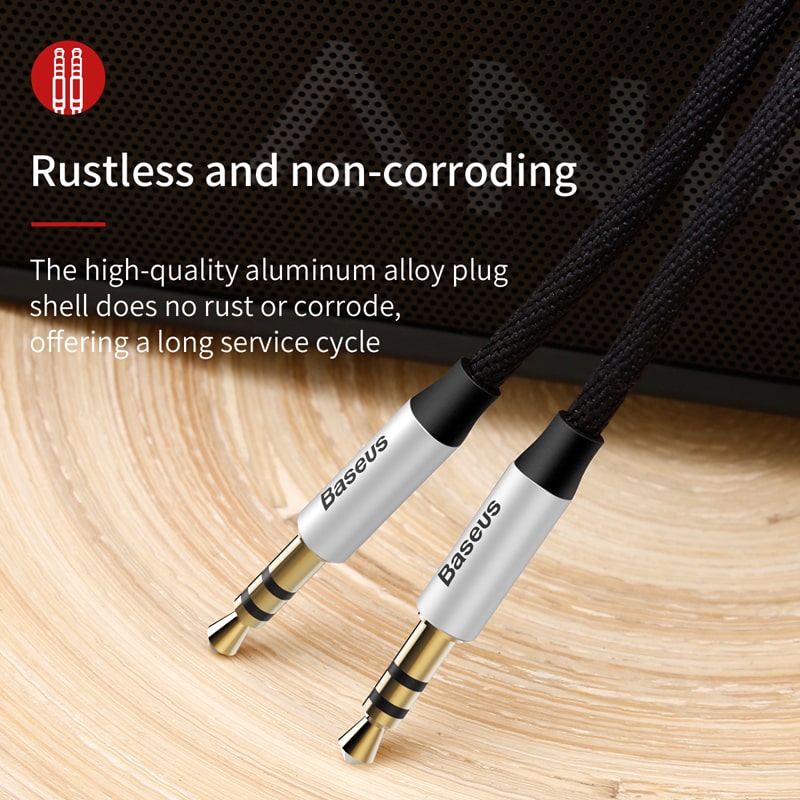 Cáp Âm Thanh AUX Baseus Yiven M30 | Jack 3.5mm 2 Đầu, Nối Loa, Dùng Trên Ô Tô