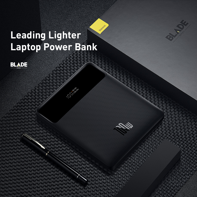 Sạc Dự Phòng OS-Baseus Blade High Power Digital Display Quick Charge Power Bank 20000mAh 100W (Kèm cáp C to C 100W, 1m, Đen)
