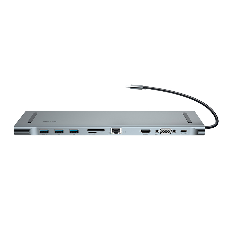 Hub Chuyển Đổi Baseus Enjoyment 10 in 1 | Mở Rộng 10 Cổng & Kê Tản Nhiệt Laptop, HDMI 4K VGA
