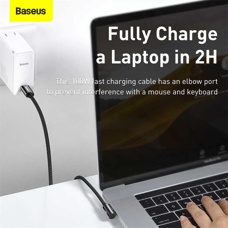 Cáp Sạc Baseus Legend 100W PD Type-C | Đầu Gập 90 Độ, Sạc Nhanh Laptop & Điện Thoại