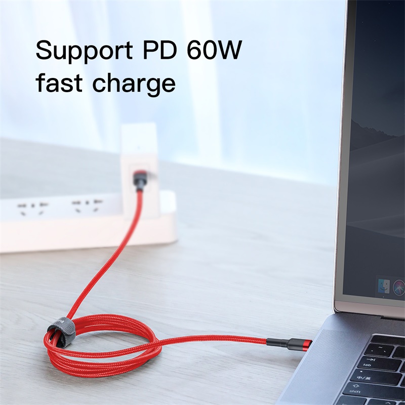 Cáp Sạc Nhanh Baseus Cafule PD 60W Type-C to Type-C | Dây Dù Siêu Bền Chống Gãy