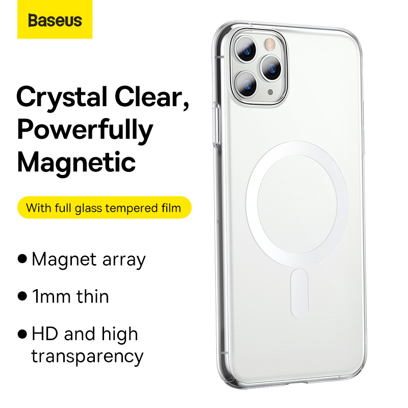 Ốp lưng nhựa hỗ trợ sạc từ tính Baseus Crystal Magnetic Phone Case for iP11
