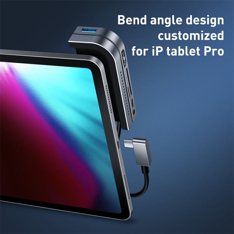 Hub Chuyển Đổi Baseus Bend Angle No.7 | Kẹp Góc Độc Đáo, HDMI 4K, Sạc PD, Thiết Kế Ôm Máy