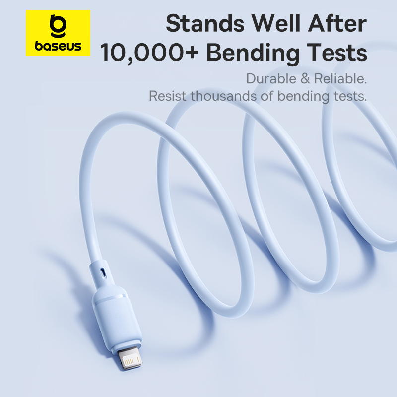 Cáp Sạc Nhanh Baseus Silky 2.4A USB to Ln | Dây PVC Mềm Mại, Dẻo Dai Chống Rối