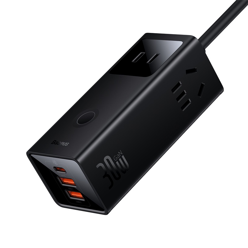 Trạm Sạc GaN Baseus PowerCombo 30W | 3AC + 2USB + Type-C, Công Nghệ GaN5 Hiện Đại