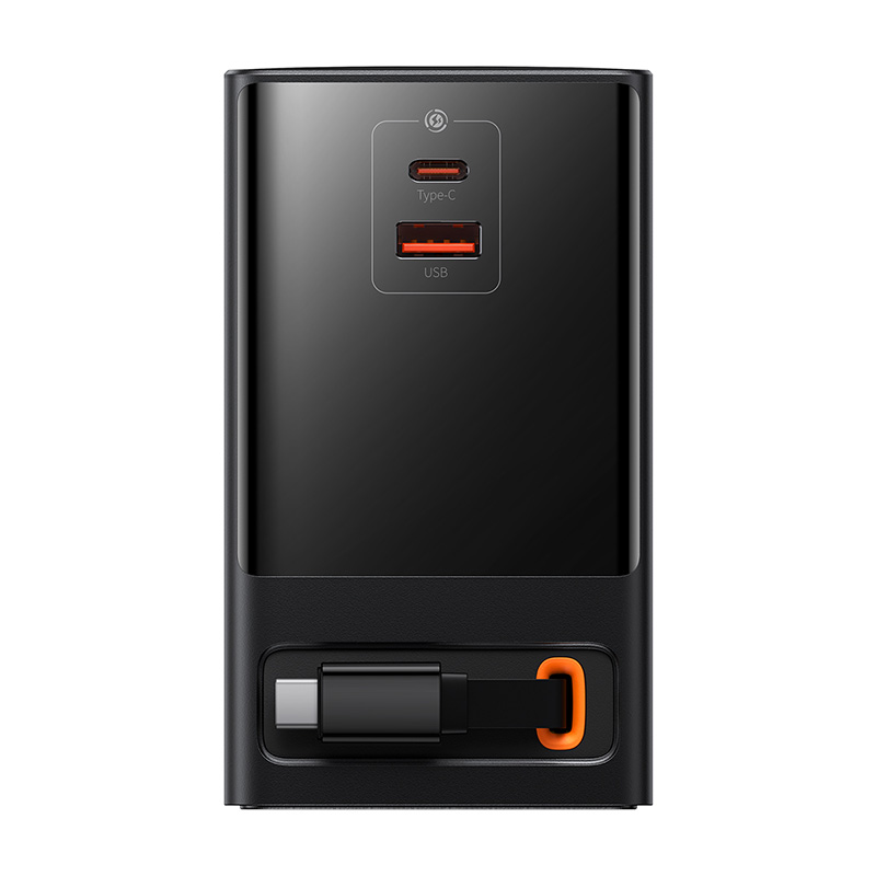 Trạm Sạc GaN5 Baseus 65W PowerCombo | 3 Ổ Cắm AC, 1 Type-C, 1 USB, Kèm Cáp Rút 65W