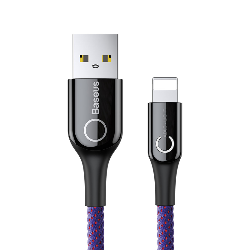 Cáp Sạc Baseus Tự Ngắt USB to Ln 2.4A | Chống Chai Pin, Sạc Qua Đêm, Đèn Báo Chữ C