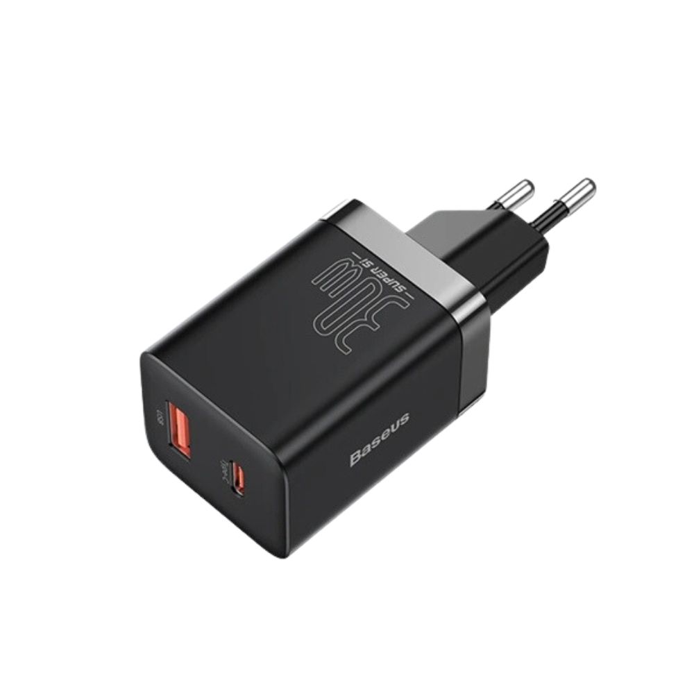 Củ Sạc Baseus Super Si Pro 30W | 2 Cổng Type-C & USB, Công Nghệ Super Si