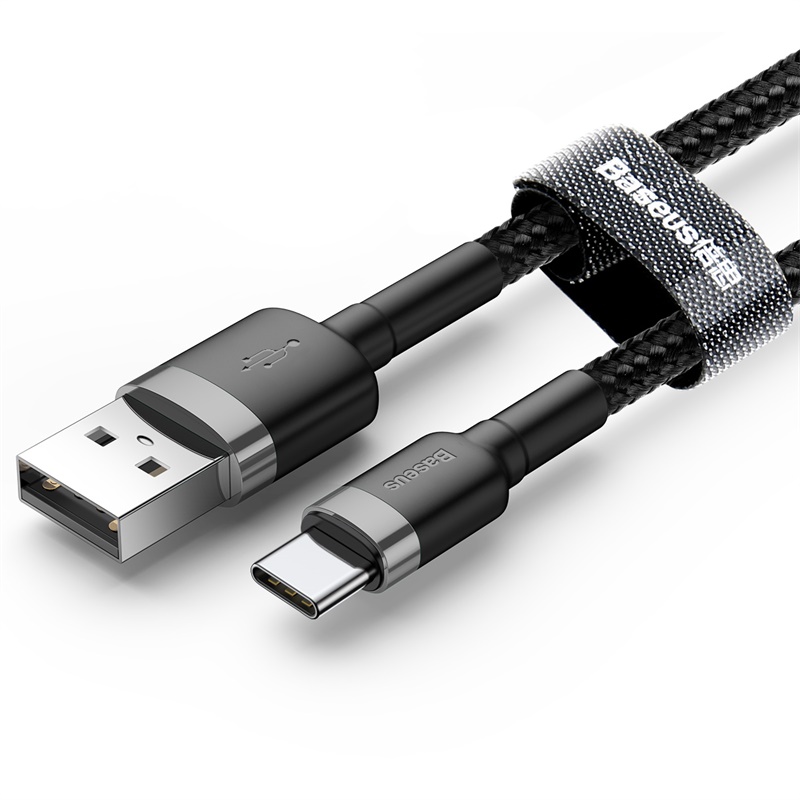 Cáp Sạc Baseus Cafule USB to Type-C | Hỗ Trợ QC3.0, Kèm Dây Cuốn Gọn