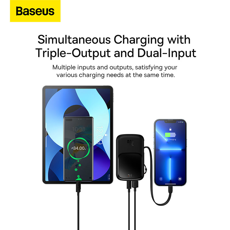 Pin dự phòng tích hợp cáp sạc Baseus Qpow Pro Digital Display Fast Charge Power Bank 10000mAh 20W（With Simple charging cable Type-C 3A 0.5M )