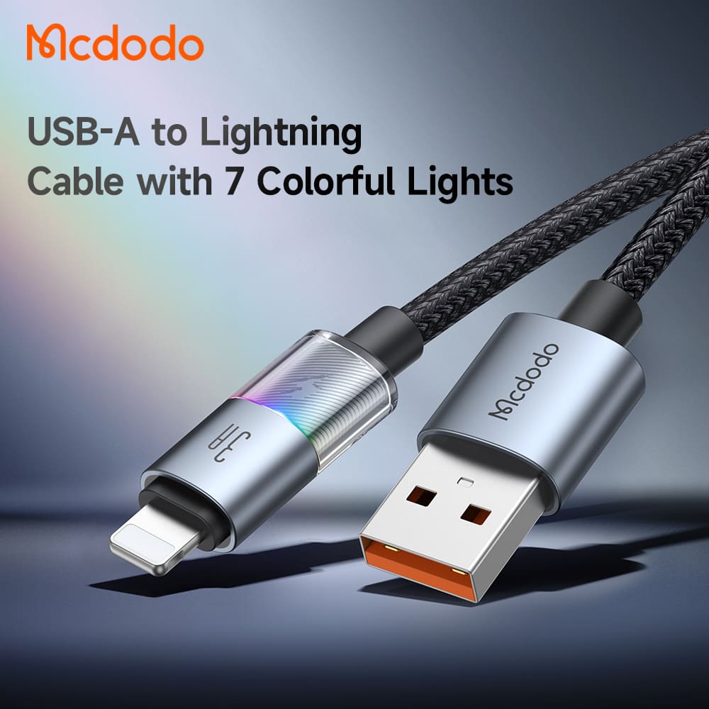 Cáp Sạc Gaming Mcdodo 3A USB to Ln | Hiệu Ứng Đèn LED 7 Màu, Sạc Nhanh