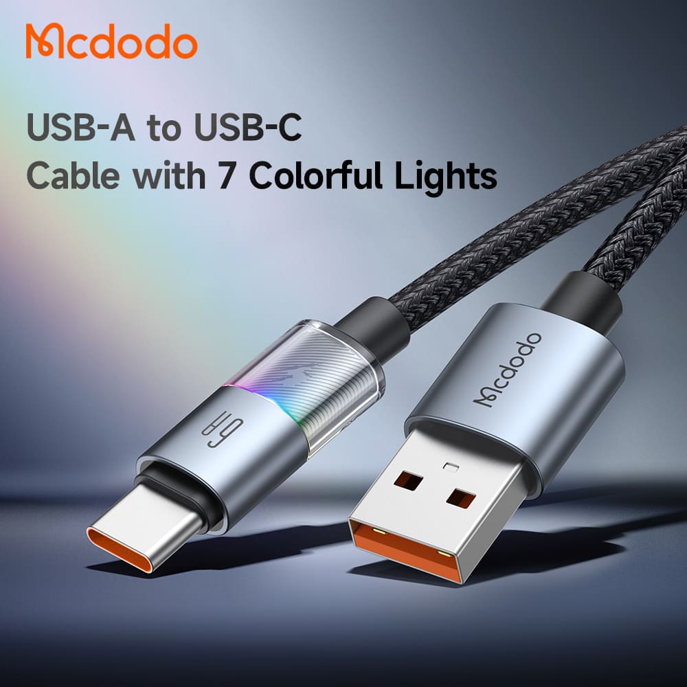 Cáp Sạc Mcdodo USB to Type-C 6A Cable with 7 Colorful Lights