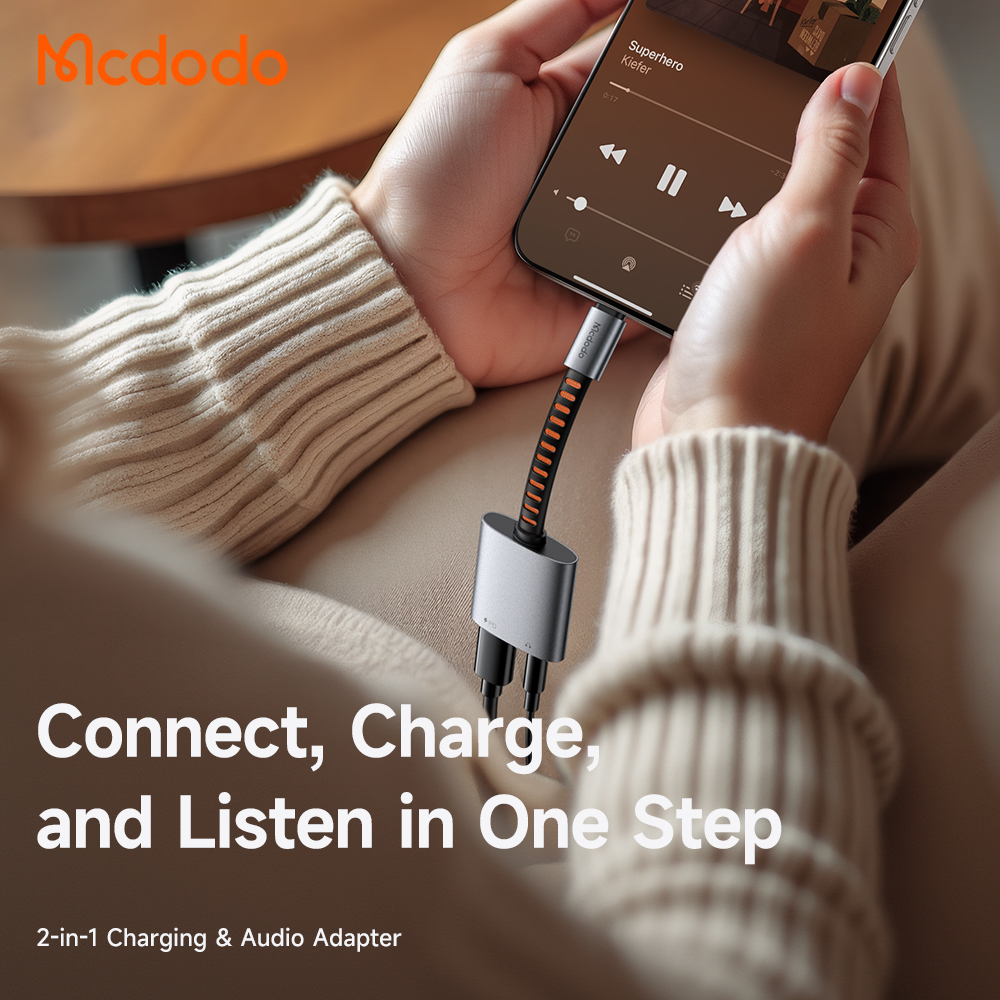 Đầu Chuyển Mcdodo 2 trong 1 Type-C | Vừa Sạc Nhanh PD 60W Vừa Nghe Nhạc