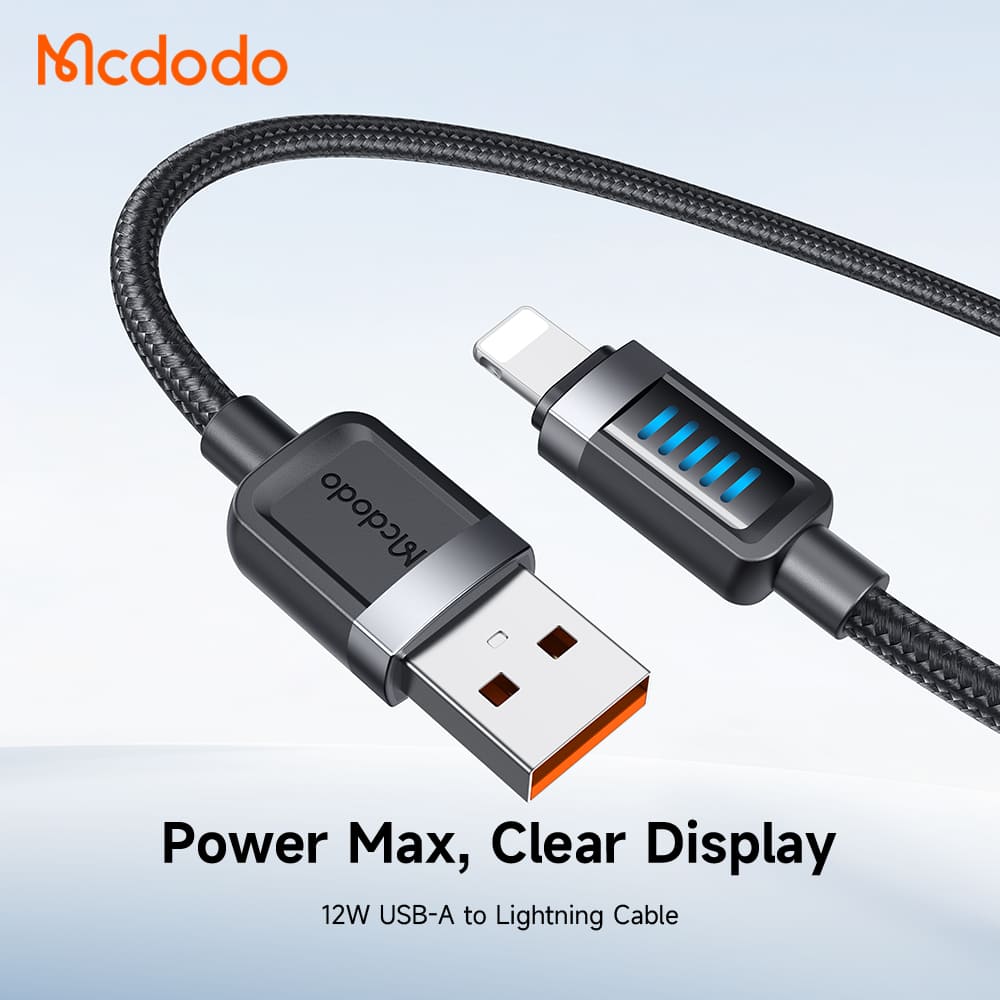 Cáp Sạc Mcdodo Cab Vision USB to Ln 12W | Đèn LED Độc Đáo, Chống Đứt Gãy