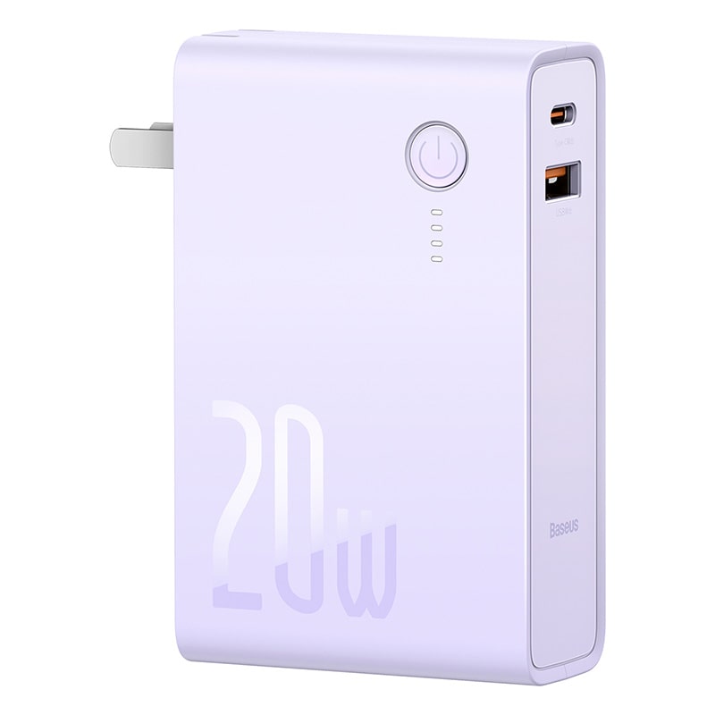 Sạc Dự Phòng Kiêm Củ Sạc Baseus Power Station 2 | 2 Trong 1, 20W, 10.000mAh, Sạc Nhanh PD
