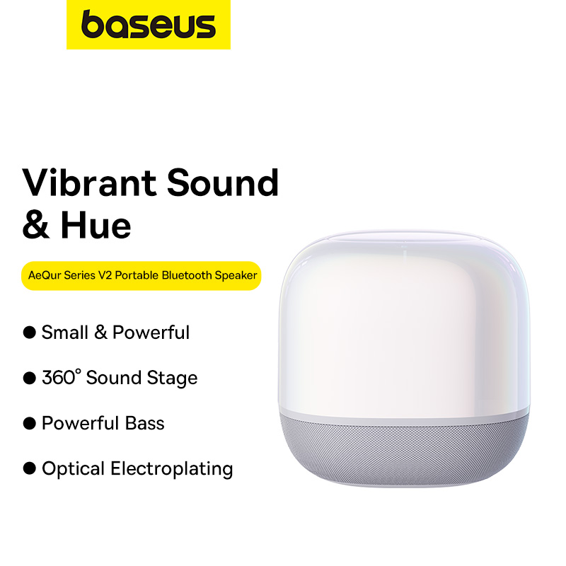 Loa Bluetooth Mini Baseus AeQur V2 | Âm Thanh Vòm 360 Độ, Bass Mạnh Mẽ, Pin Cực Trâu 30 Giờ