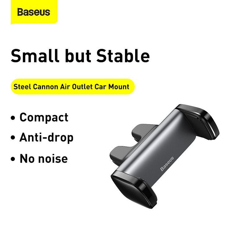 Giá Đỡ Điện Thoại Ô Tô Baseus Steel Cannon | Kẹp Khe Gió Hợp Kim Nhôm Siêu Bền, Nhỏ Gọn