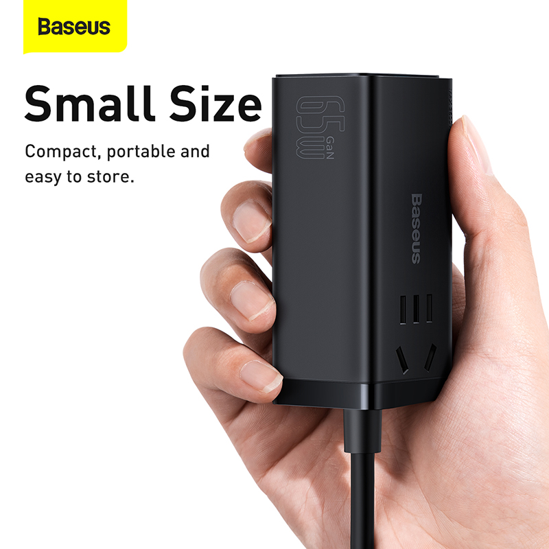 Trạm Sạc Baseus GaN3 Pro 65W 5 Cổng | AC + 2USB + 2Type-C, Sạc Nhanh Laptop, Điện Thoại