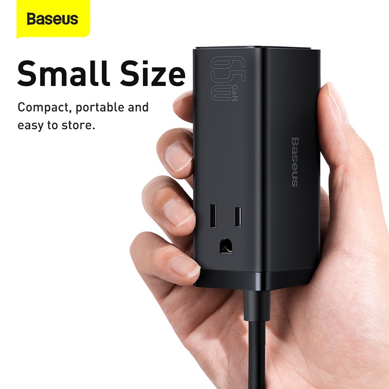 Trạm Sạc Baseus GaN3 Pro 65W 6 Cổng | 2AC, 2USB, 2Type-C, Kèm Cáp 100W