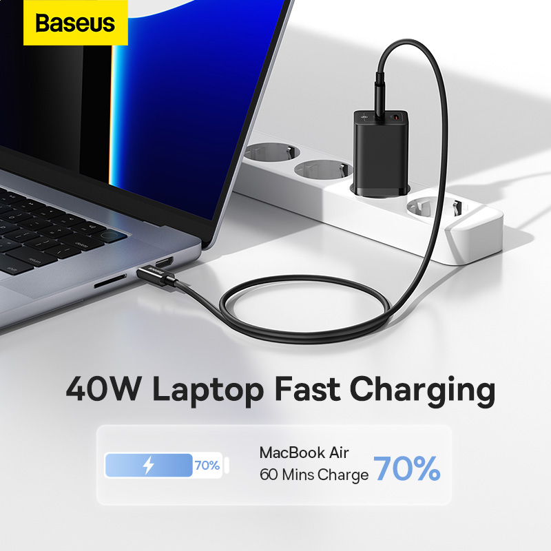 Cốc Sạc Nhanh Nhỏ Gọn OS-Baseus GaN5 Pro Fast Charger C+C 40W EU (Chân cắm tròn)