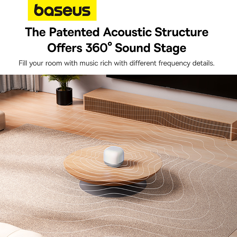 Loa Bluetooth Mini Baseus AeQur V2 | Âm Thanh Vòm 360 Độ, Bass Mạnh Mẽ, Pin Cực Trâu 30 Giờ