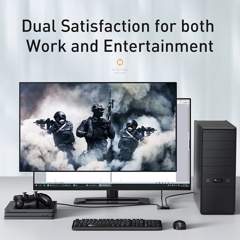 Bộ Chia HDMI 2 Chiều Baseus Matrix | 2 In 1 Out / 1 In 2 Out, Hỗ Trợ 4K/30Hz