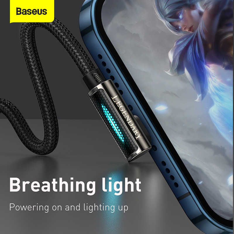Cáp Sạc Góc Vuông Baseus Legend 20W Type-C to Ln | Chơi Game Không Vướng Tay, Đèn LED Báo