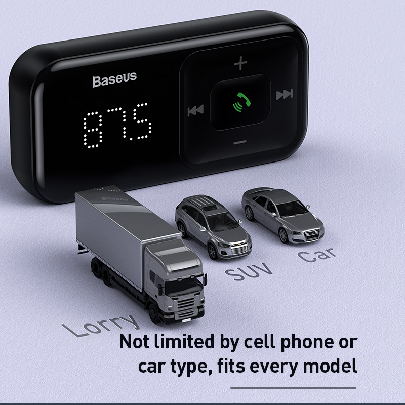 Bộ Tẩu Sạc Bluetooth Baseus S-16 | Màn Hình Rời An Toàn, Hỗ Trợ AUX/Thẻ Nhớ