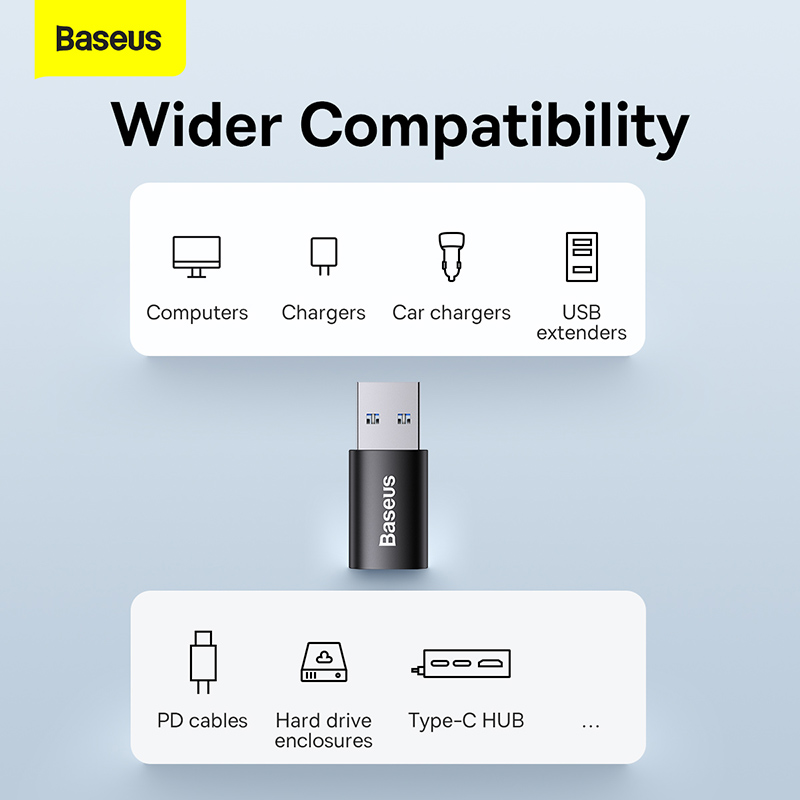 Đầu Chuyển Baseus USB 3.1 to Type-C | Tốc Độ 10Gbps, Kết Nối Cáp Type-C