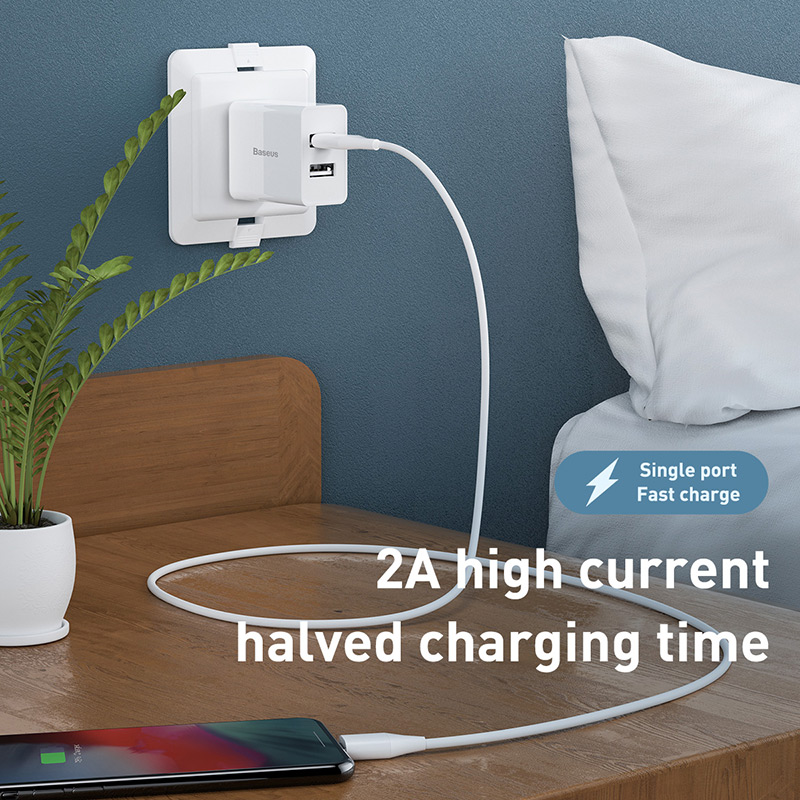 Cốc Sạc Baseus Speed Mini 10.5W 2 Cổng USB | Sạc Cùng Lúc 2 Máy, Nhỏ Gọn An Toàn