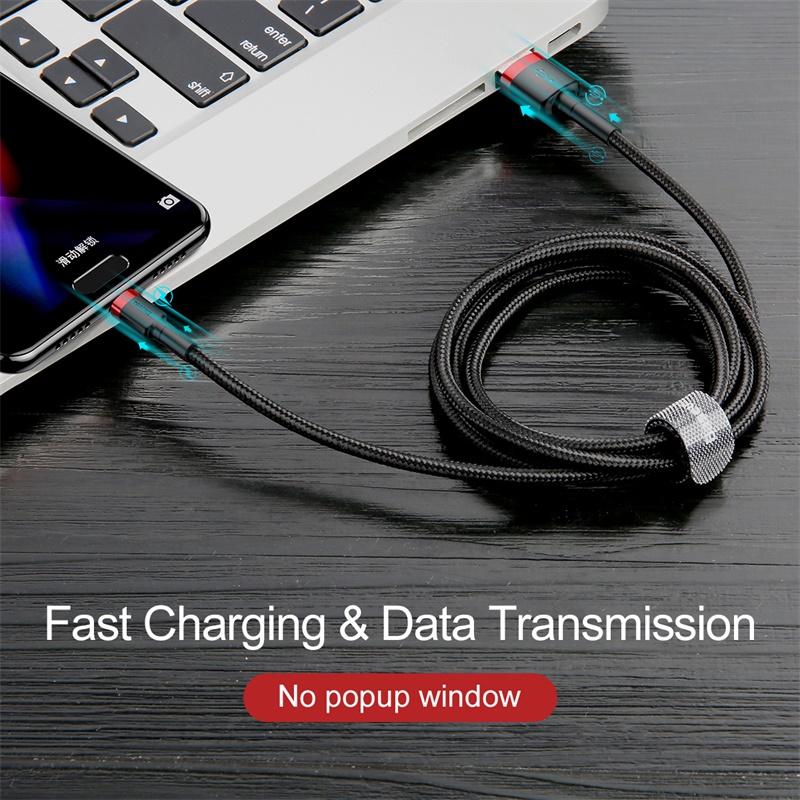 Cáp Sạc Nhanh Baseus Cafule 3A USB to Type-C | Dây Dù Chống Đứt, Bền Bỉ, Dài 1m/2m