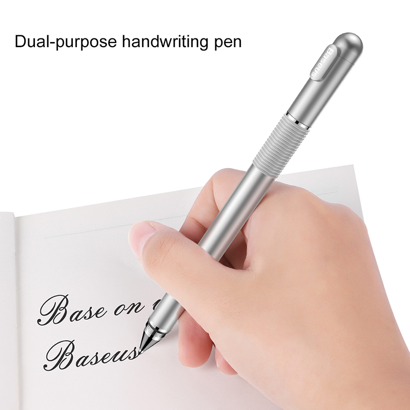 Bút Cảm Ứng Điện Dung 2 Trong 1 Baseus Golden Cudgel | Kèm Bút Bi, Đầu Đĩa Chính Xác, Vỏ Nhôm