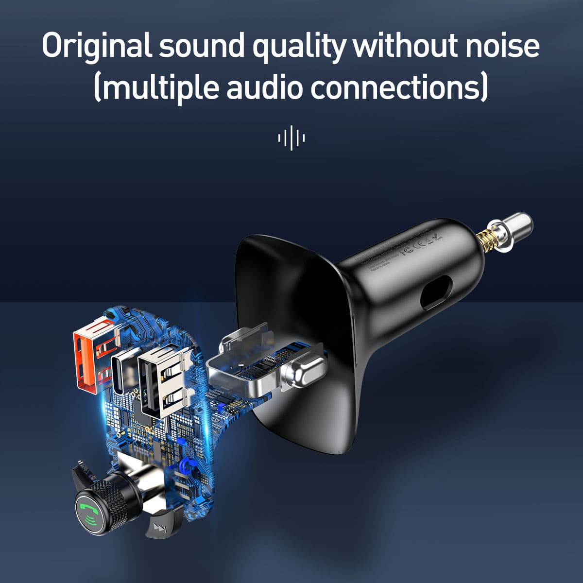Tẩu Sạc Nhanh Phát Nhạc OS-Baseus T Shaped S-13 Car Bluetooth MP3 Player