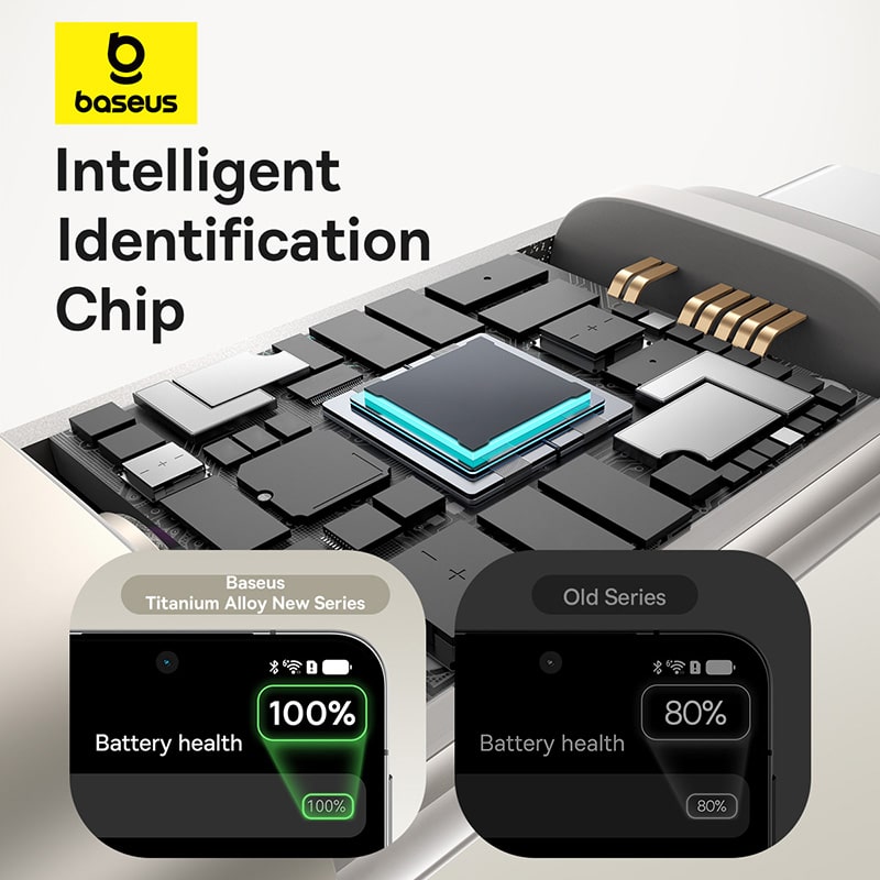 Cáp Sạc Nhanh Baseus Titanium Alloy 100W USB to Type-C | Đầu Hợp Kim Titan Siêu Bền