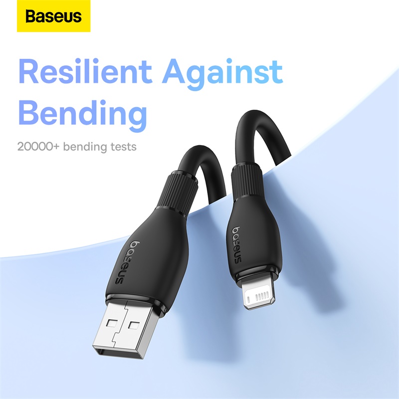 Cáp Sạc Baseus Pudding Series USB to Ln 2.4A | Dẻo Dai Chống Gãy, Dài 1m/2m