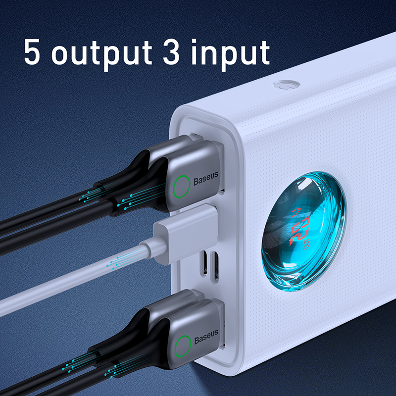Pin Sạc Dự Phòng Baseus Amblight 65W 30000mAh | 5 Cổng Sạc Ra, Hỗ Trợ Sạc Nhanh PD & QC 3.0
