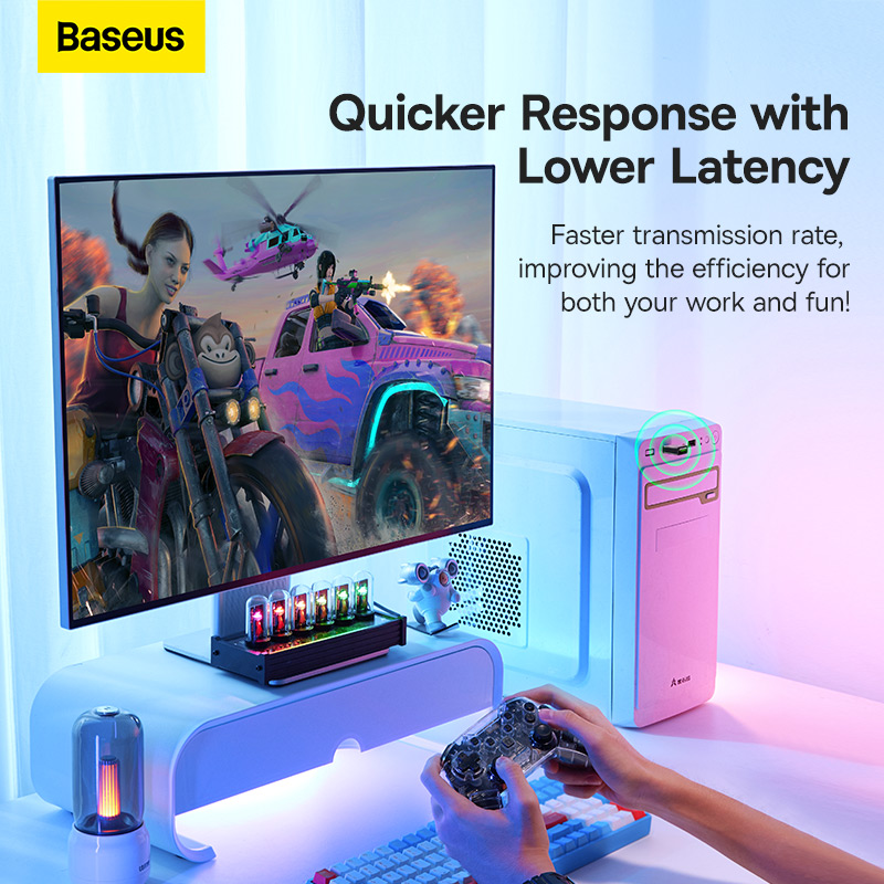 Adapter Bluetooth 5.3 Baseus BA07 | Kết Nối Không Dây Cho PC, Laptop, Cắm Là Chạy
