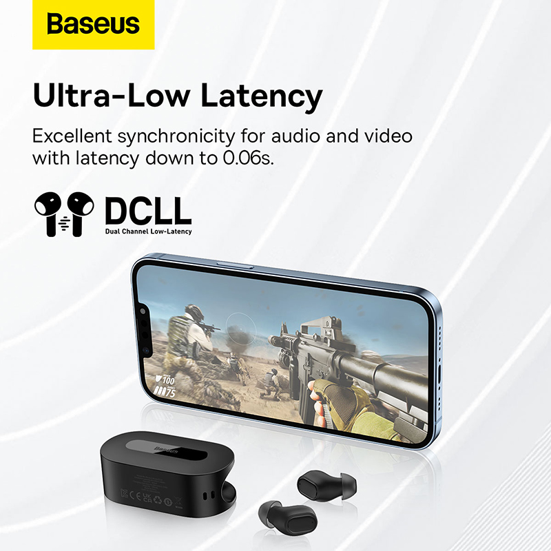 Tai Nghe Baseus Bowie EZ10 | Bluetooth 5.3, Case Không Nắp, Độ Trễ Thấp 0.06s, Pin 25H
