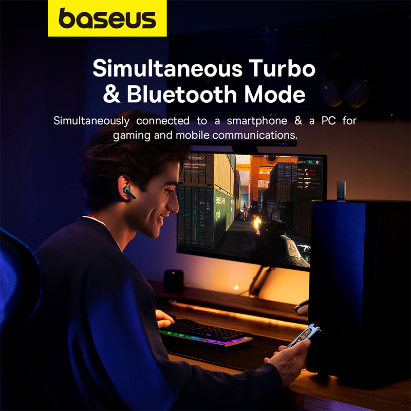 Tai Nghe TWS Baseus AeQur G10 | Kết Nối Cùng Lúc PC & Điện Thoại, Chuyên Game Không Trễ