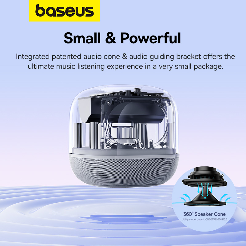 Loa Bluetooth Mini Baseus AeQur V2 | Âm Thanh Vòm 360 Độ, Bass Mạnh Mẽ, Pin Cực Trâu 30 Giờ