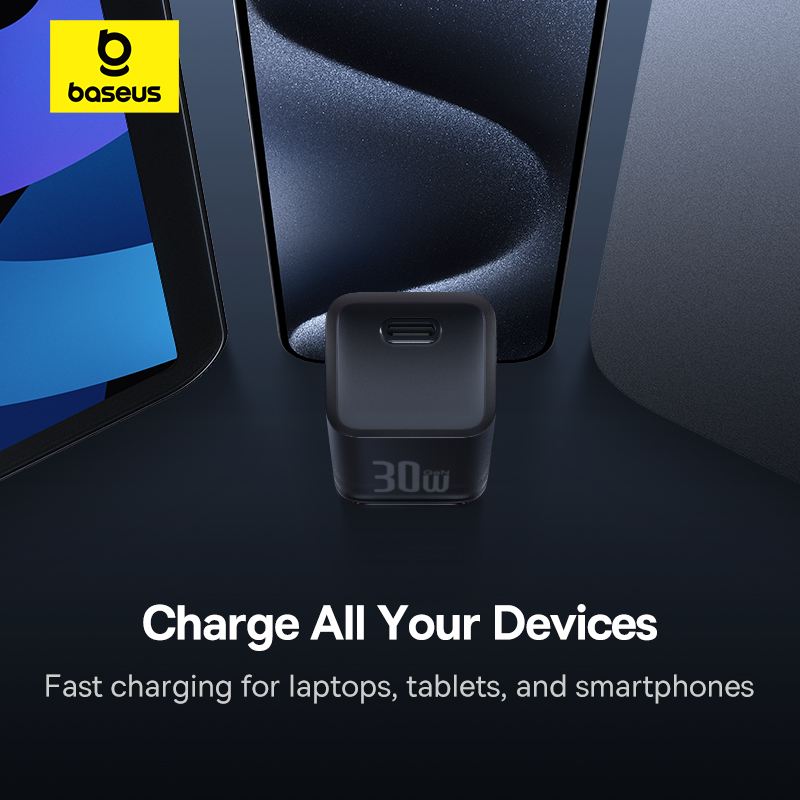 Cốc Sạc Nhanh Baseus 30W PD GaN5S | Sạc Nhanh An Toàn Cho Điện Thoại, Máy Tính Bảng