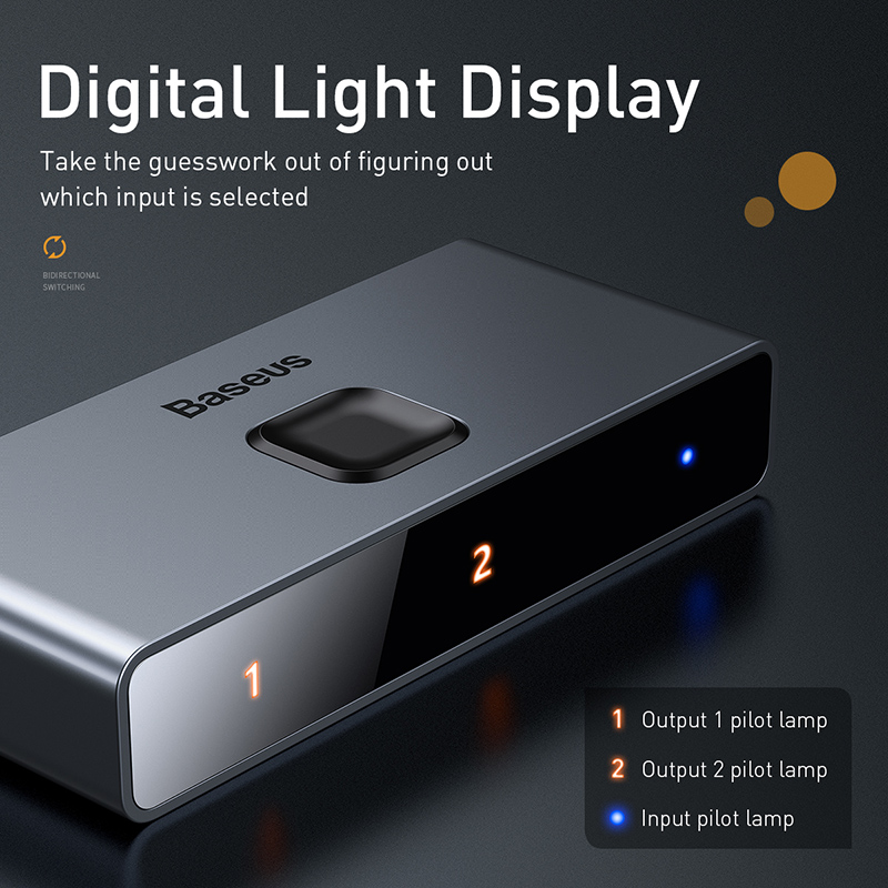 Bộ Chia HDMI 2 Chiều Baseus Matrix | 2 In 1 Out / 1 In 2 Out, Hỗ Trợ 4K/30Hz