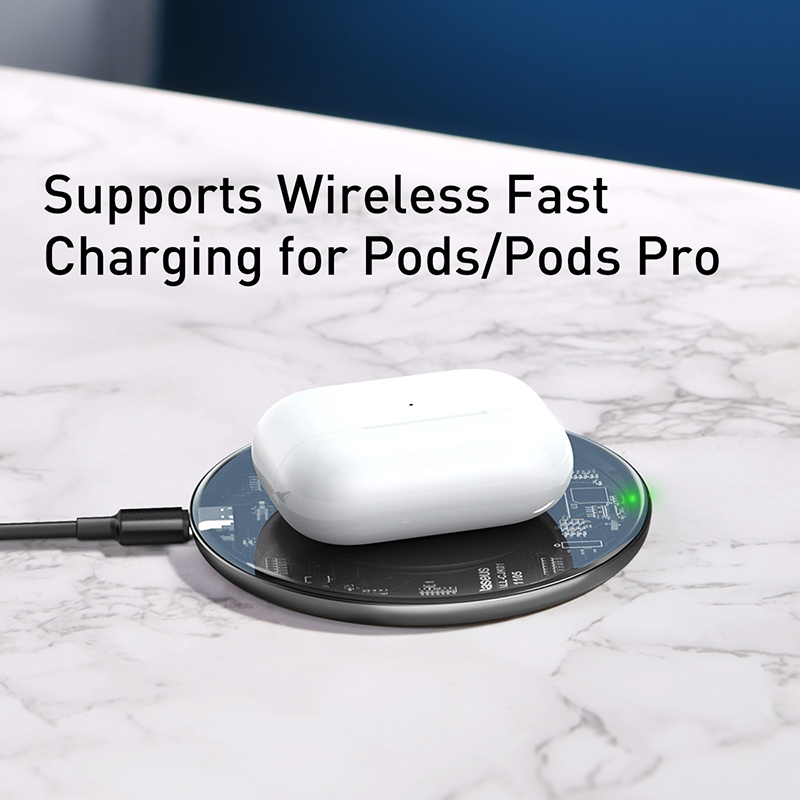 Đế Sạc Không Dây Baseus Simple Wireless 15W Chuẩn Qi | Sạc Cho Điện Thoại & Tai Nghe