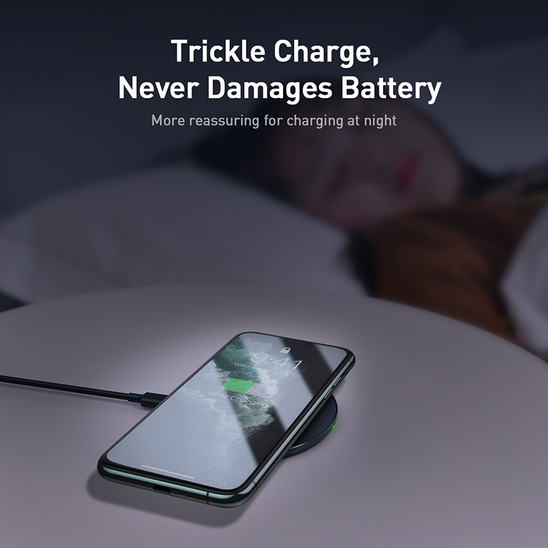 Đế Sạc Không Dây Baseus Simple 15W | Bản Nâng Cấp, Mặt Kính Trong Suốt, Sạc Nhanh