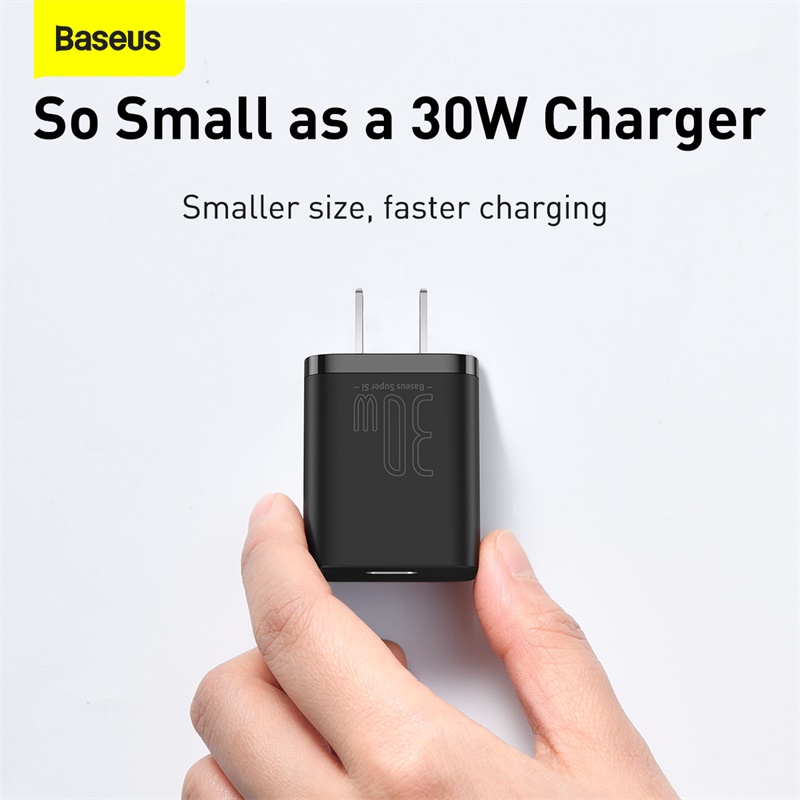 Củ Sạc Mini Baseus Super Si Type-C 30W | Nhỏ Gọn, Sạc Nhanh Không Nóng Máy, ỗ Trợ PD/QC