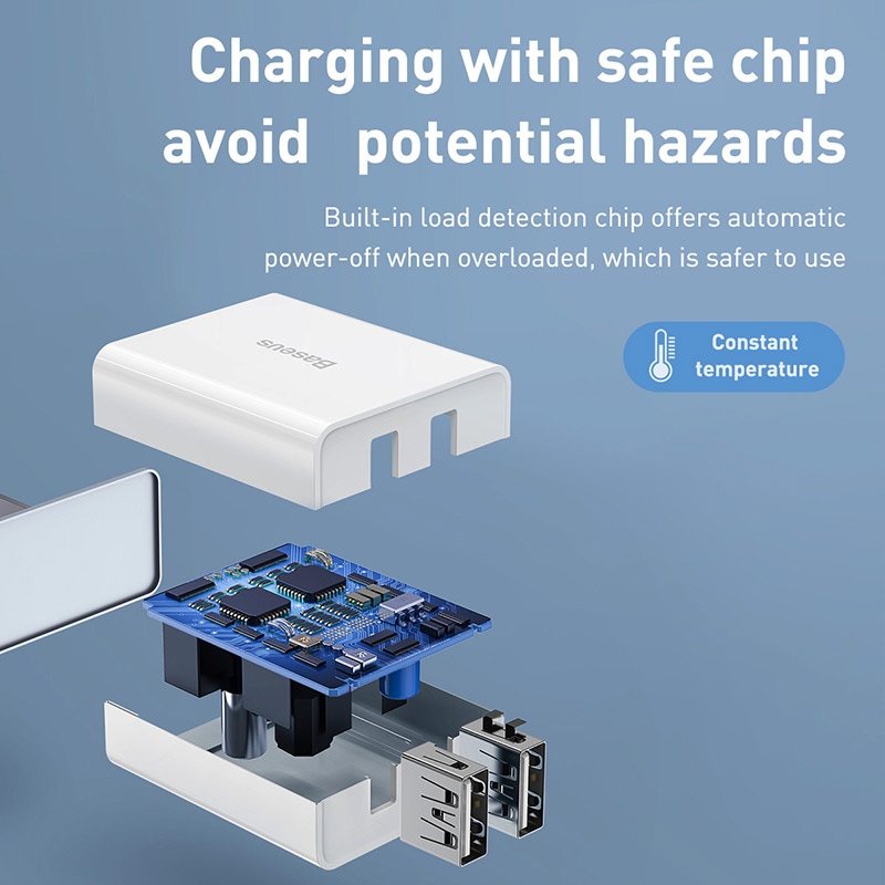 Cốc Sạc Baseus Speed Mini 10.5W 2 Cổng USB | Sạc Cùng Lúc 2 Máy, Nhỏ Gọn An Toàn