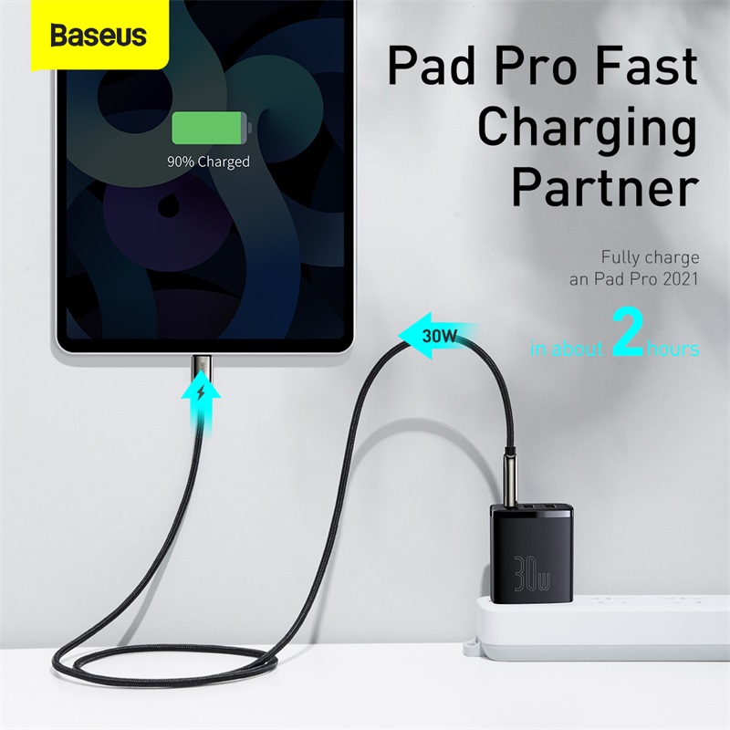 Củ Sạc Baseus Compact 30W Đa Năng 3 Cổng | 2 USB + 1 Type-C, Sạc Cùng Lúc 3 Thiết Bị